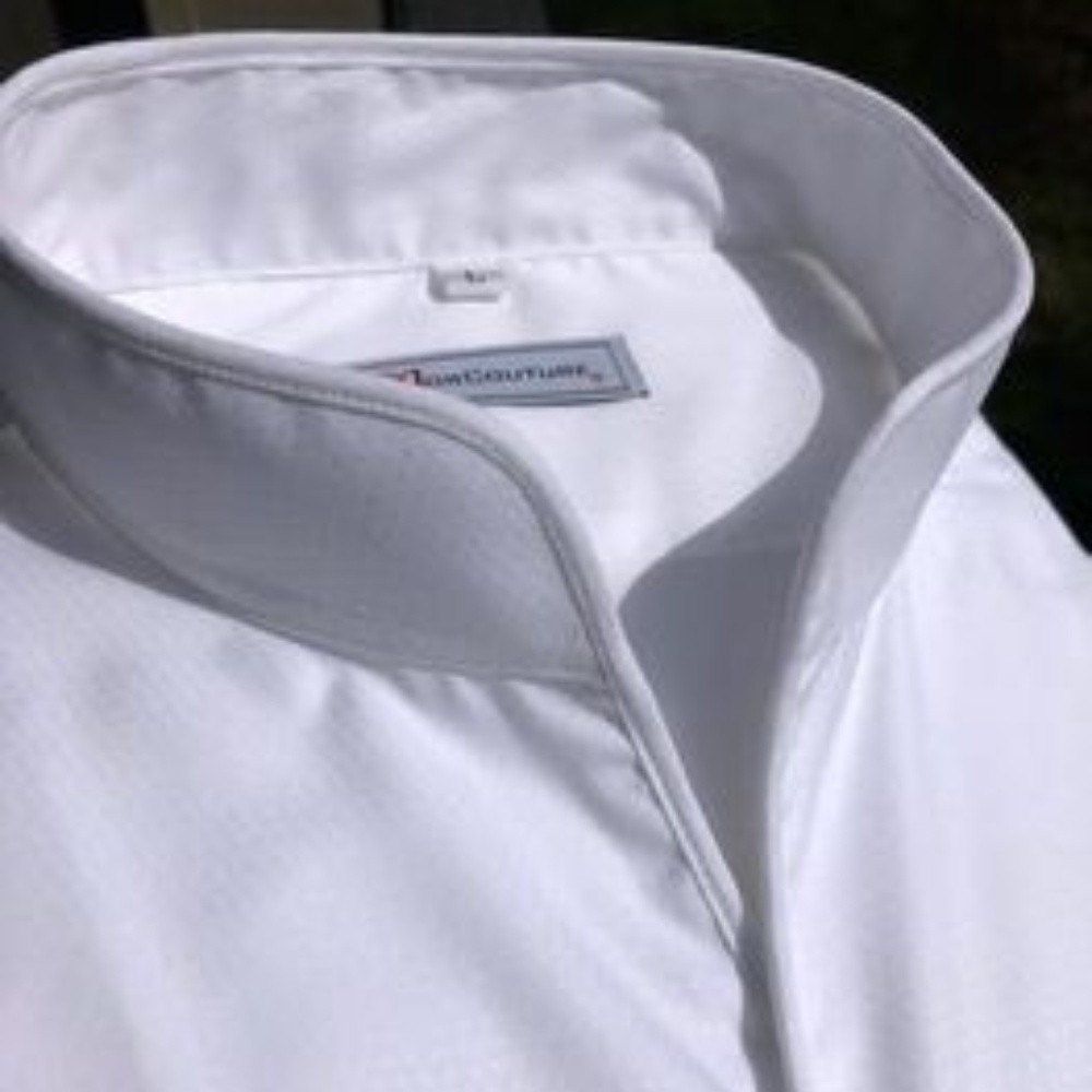 MorCouture White Band Collar Shirt